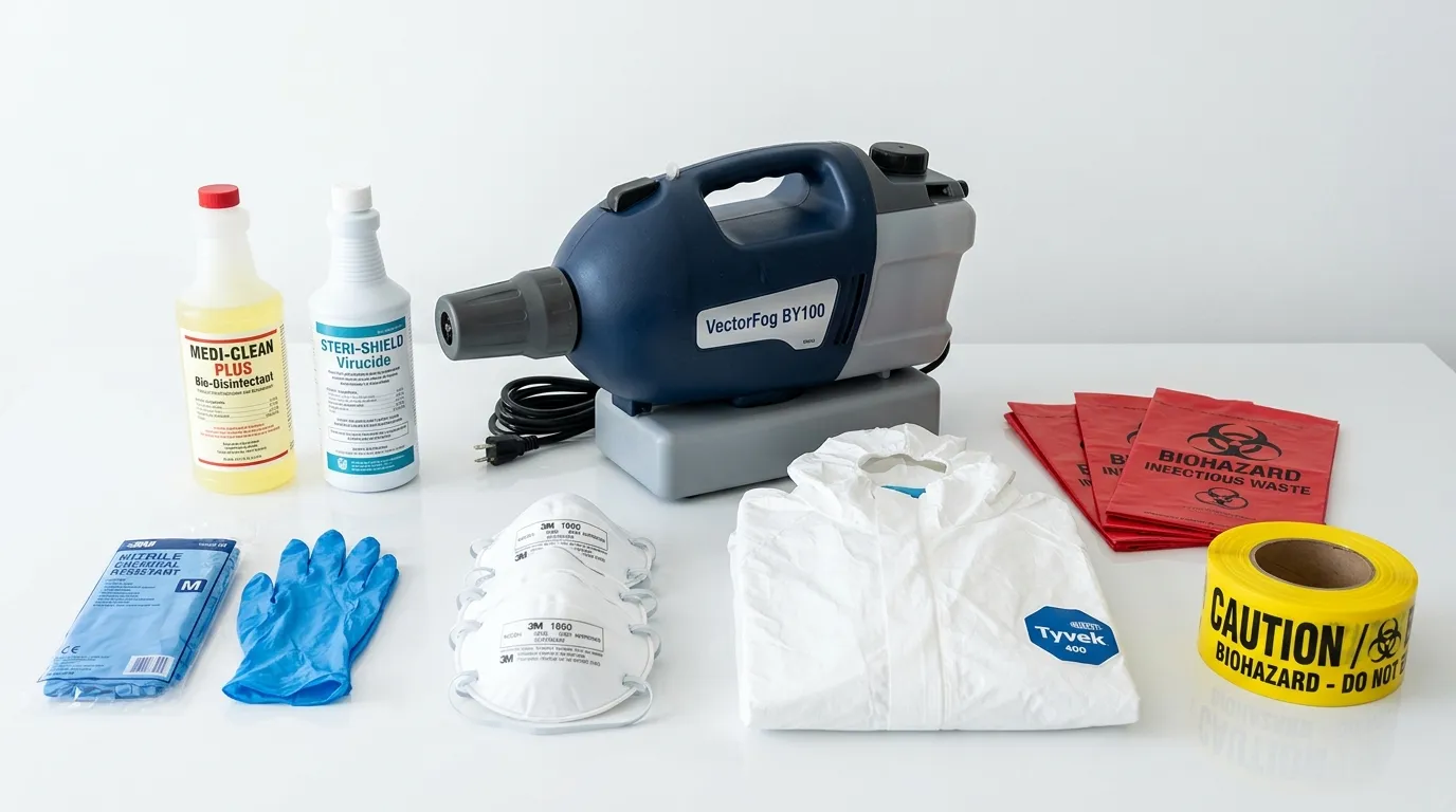 Professional biohazard remediation crew working in Ledyard